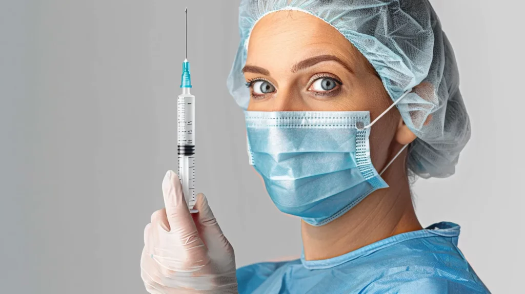 укола в вену или лопатку